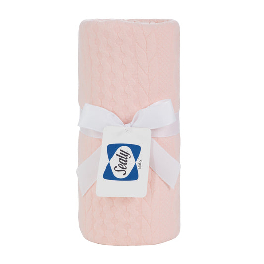 Wholesale Sealy Baby Knit Blanket - Apricot Rose